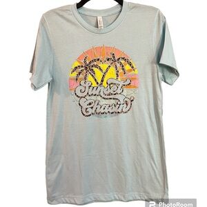 Bella+Canvas Women’s Sunset Chasin Graphic T-Shirt
Blue Palm Trees Retro S NWOT!
